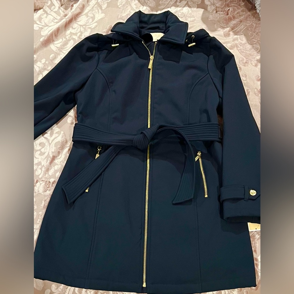 Navy blue Micheal kors trench coat